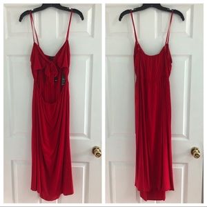 F21 Contemporary Cutout Bowtie Red Long Dress
